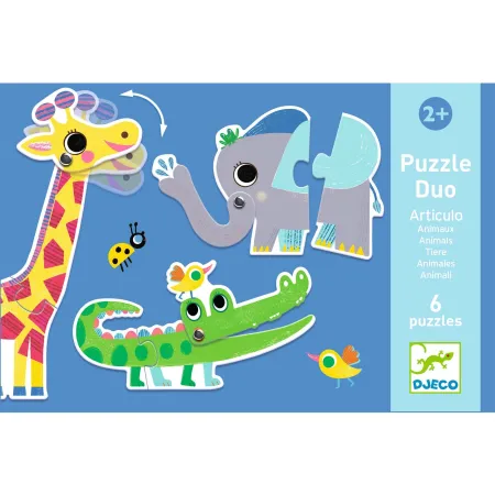 Puzzle duo articulo Animaux sauvages - Djeco
