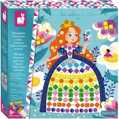 Kit Créatif - Mosaïques Princesses et Fées : Mosaïque, gommettes & stickers - Janod
