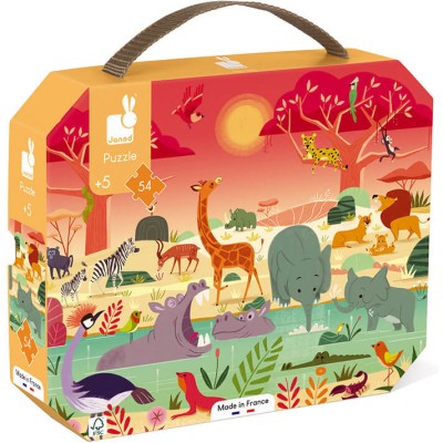 Puzzle La Réserve Animalière 54 pièces : Puzzles 50 à 149 pièces - Janod