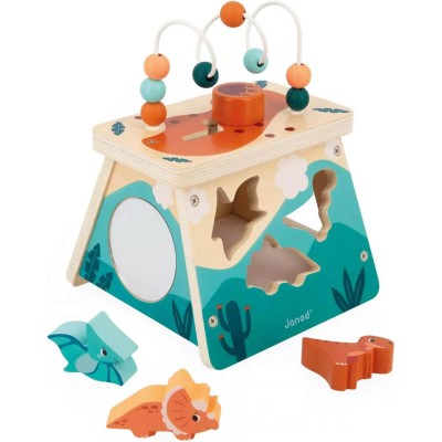 Jouet volcan & dinosaures : Cube activité - Jouet d'éveil bébé - Janod