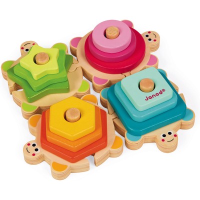 Empilable Tortues-wood - Jeux d'éveil dès 18 mois - Janod