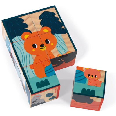 6 Cubes en bois animaux Wwf - Janod
