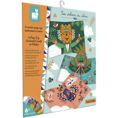 Kit Créatif - 6 Cartes Pop-Up Animaux à Créer : Créations 3D - Janod