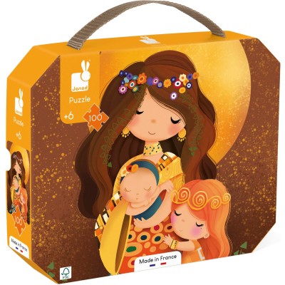 Puzzle 100 pièces, puzzle peintre célèbre Klimt, enfant 6 ans - Janod