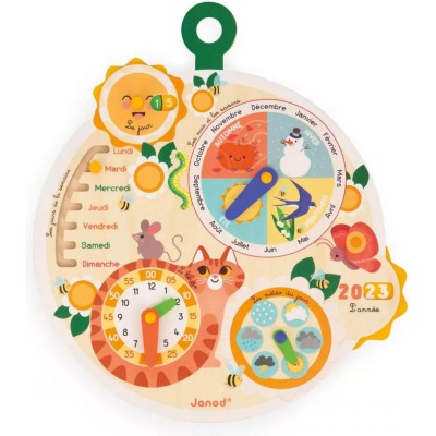 Calendrier en bois, agenda enfant - Roue du temps, dès 3 ans - Janod