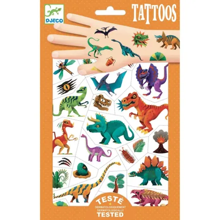 Tatouages Dinosaures Dino Club Tattoos Temporaires - Djeco