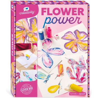 Coffret Créatif Peinture Flower Power : Peinture par numéro & coloriage - Janod