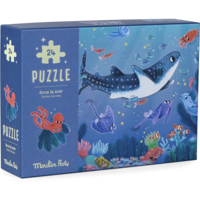 Puzzle phosphorescent - Sous la mer - 24 pièces - Jeux classiques - Les Aventures de Paulie - Moulin Roty