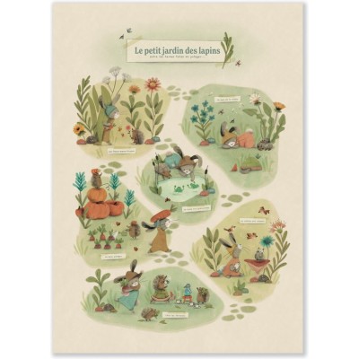 Affiche Le petit jardin Trois Petits Lapins - Trois petits lapins - Moulin Roty
