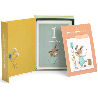 Cartes Mes 12 premiers mois Trois Petits Lapins - Trois petits lapins - Moulin Roty