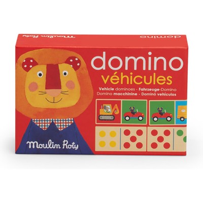 Jeu de dominos véhicules en bois Les Popipop - Moulin Roty