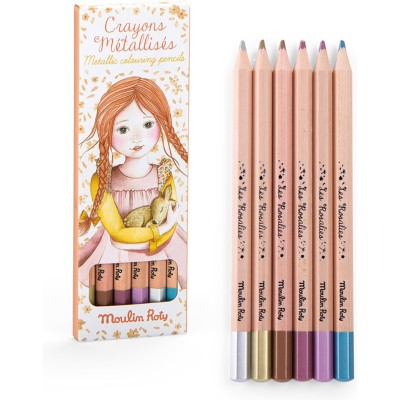 6 crayons métallisés Les Rosalies - Les Rosalies - Moulin Roty