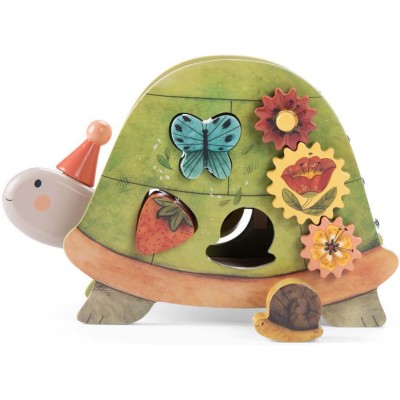 Tortue d'activités Trois petits lapins - Jouet en bois - Trois petits lapins - Moulin Roty