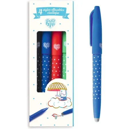 4 Stylos effaçables classique Lovely Paper - Djeco