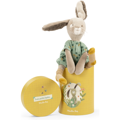 Poupée lapin sauge - en boîte - Trois petits lapins - Trois petits lapins - Moulin Roty