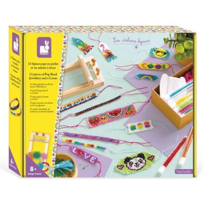 13 Bijoux Pop en Perles et un Métier à Tisser : Collection "Les Ateliers Bijoux" & Perles - Janod