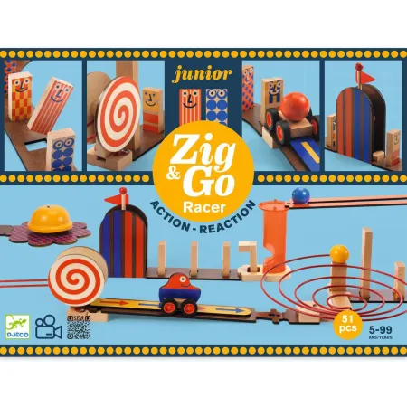 Jeu de construction : zig & go junior : racer 51 pièces - Djeco