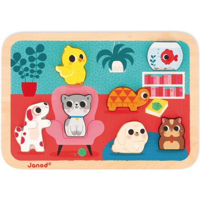 Puzzle Chunky : Animaux familiers 7 pcs - Janod