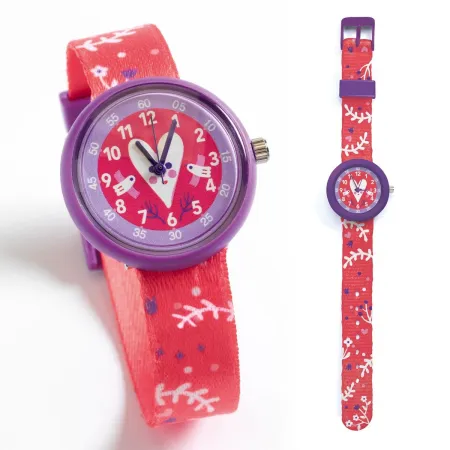 Montre Coeur Fuchsia/Violet Enfants - Djeco