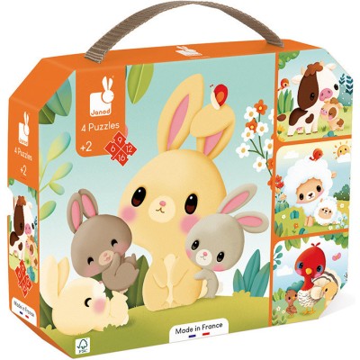 Puzzles Évolutifs Animaux Ferme : Puzzles 20 à 49 pièces - Janod