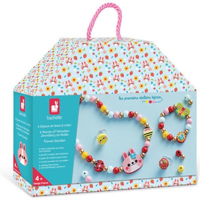4 Bijoux En Bois A Créer - Flower Garden : Collection "Les Ateliers Bijoux" & Perles - Janod