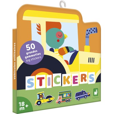 Grandes Gommettes Véhicules x50 : Mosaïque, gommettes & stickers - Janod