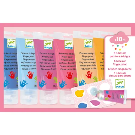 Set de 6 tubes de peinture à doigts : sweet - Djeco