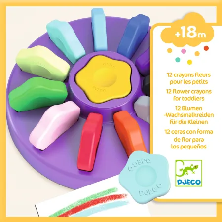 12 crayons fleurs pour les petits - Djeco