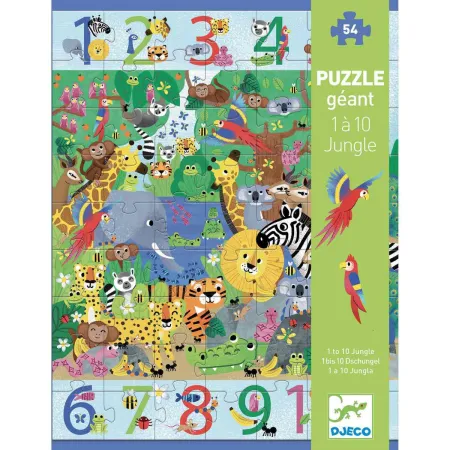Puzzle Geant: Geant 1 à 10 Jungle - Jeux enfants - Djeco