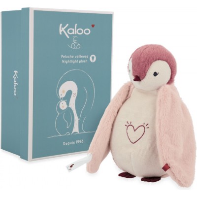 Peluche veilleuse pour bébé - Peluche câlin manchot rose - Kaloo