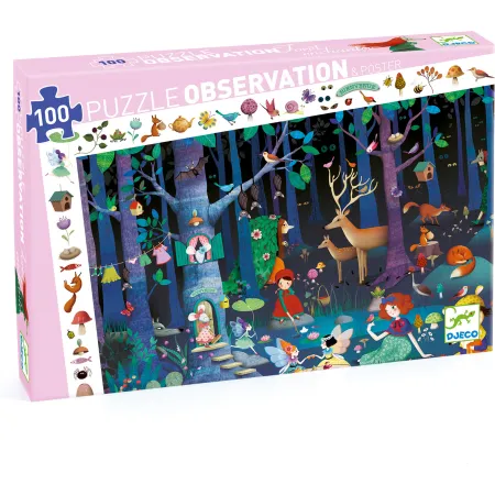 Puzzle D'Observation - La Forêt Enchantée 100 Pièces - Djeco