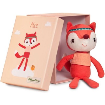 Peluche câline Alice la renarde en coton biologique - Lilliputiens