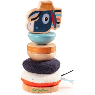 Pyramide à empiler âne - Jouet de construction en bois pour la motricité - Lilliputiens