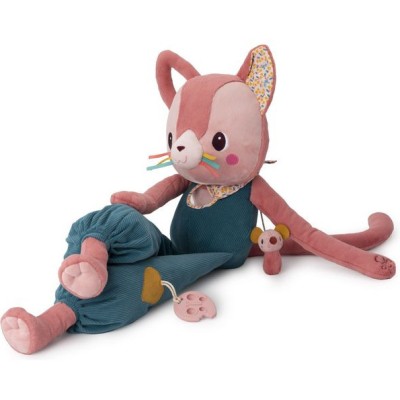 Grande peluche rose Jeanne le chat pour bébé, 87 cm - Je découvre - 0 à 12 mois - Lilliputiens