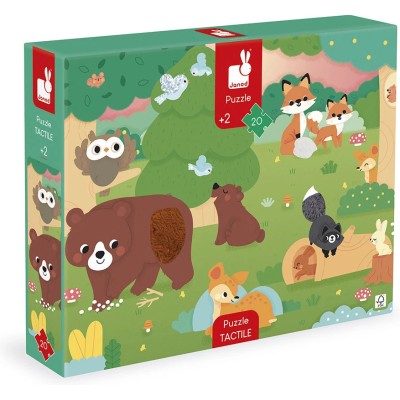 Puzzle Tactile 'La Forêt' 20 pièces : Puzzles 20 à 49 pièces - Janod
