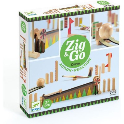 Zig & Go Curve construction parcours de dominos 27 pièces Djeco