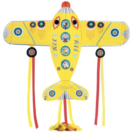 Cerf Volant Maxi Plane avion jaune enfant - Djeco