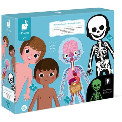 4 Puzzle Éducatif géants Le Corps Humain - Un jouet - Janod