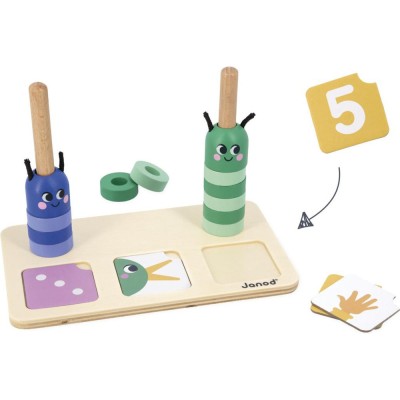 Jeu nombre : Jeu éducatif bois composition nombres, enfant 3 ans - Janod
