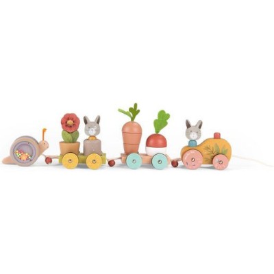 Grand train d'activités à tirer Trois petits lapins - Moulin Roty - Trois petits lapins