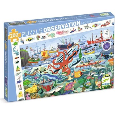 Puzzle d'observation Les secrets de la mer 200 pièces - Dès 6 ans - Djeco