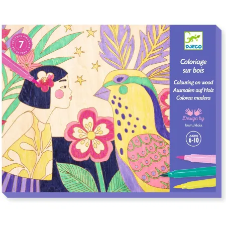 Kit de coloriage sur bois : sweet girls - Djeco