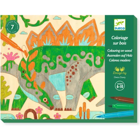 Kit de coloriage sur bois : dino world - Djeco