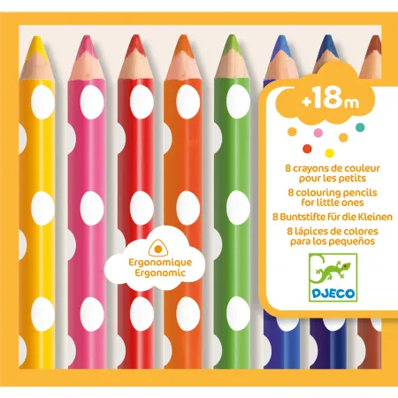 8 crayons de couleur pour les petits - Djeco