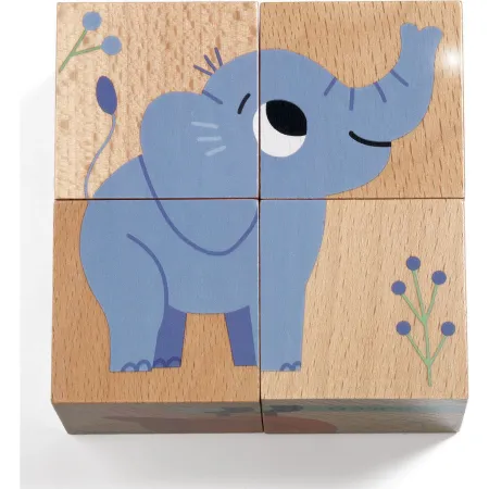 Cubes en bois : wild and co - Djeco