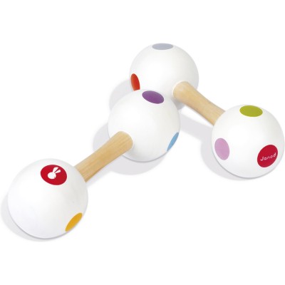 Maracas et haltères Confetti - Instrument de musique enfant - Janod