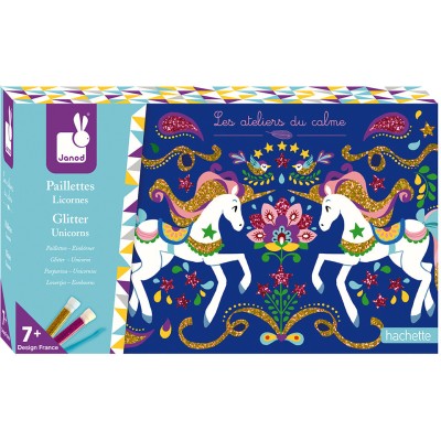 Kit Créatif - Paillettes Licornes : Sable, Paillettes, Dorure & Strass - Janod