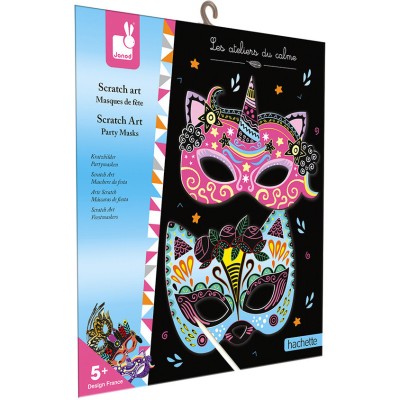 Kit Créatif - Scratch Art Masques De Fête : Cartes à gratter - Janod