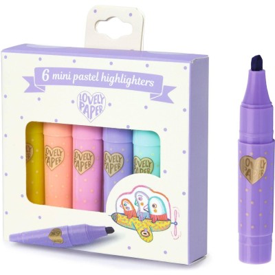 6 Mini Surligneurs Pastel Lovely Paper - Djeco