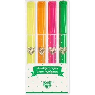 4 Surligneurs Fluo Lovely Paper - Djeco